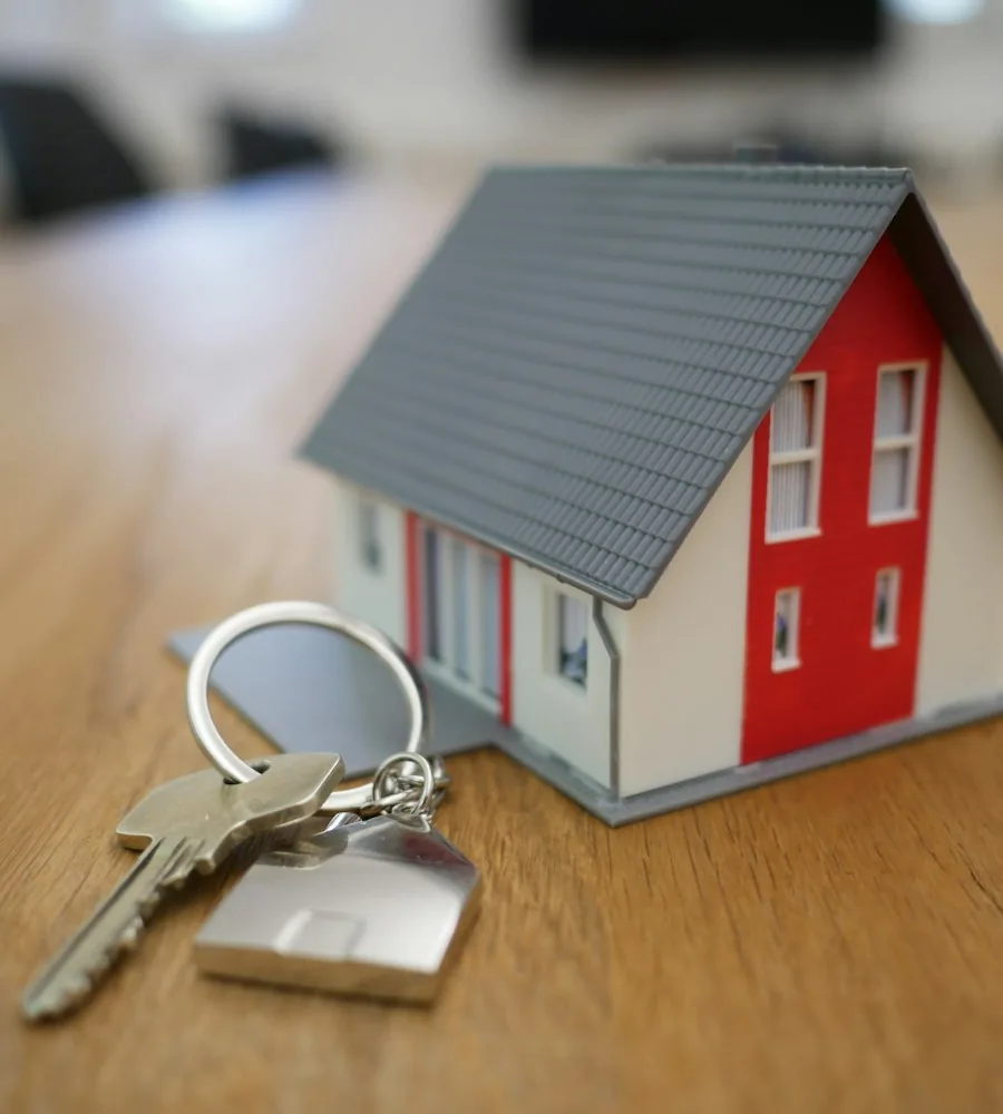 Real estate agent showing a property listing to clients