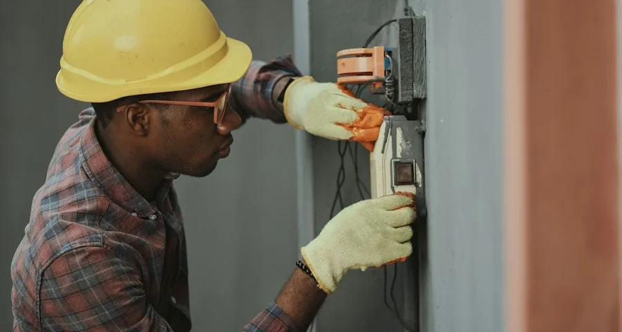 Electrician on a job representing a service-area-only business profile setup